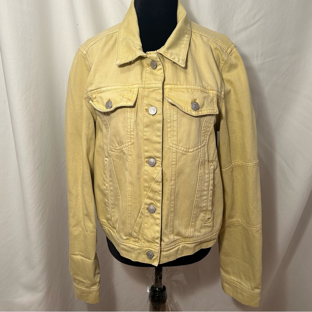 Free People Yellow Jacket 
Rumor Light Yellow Denim Jacket